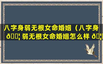 八字身弱无根女命婚姻（八字身 🐦 弱无根女命婚姻怎么样 🦈 ）